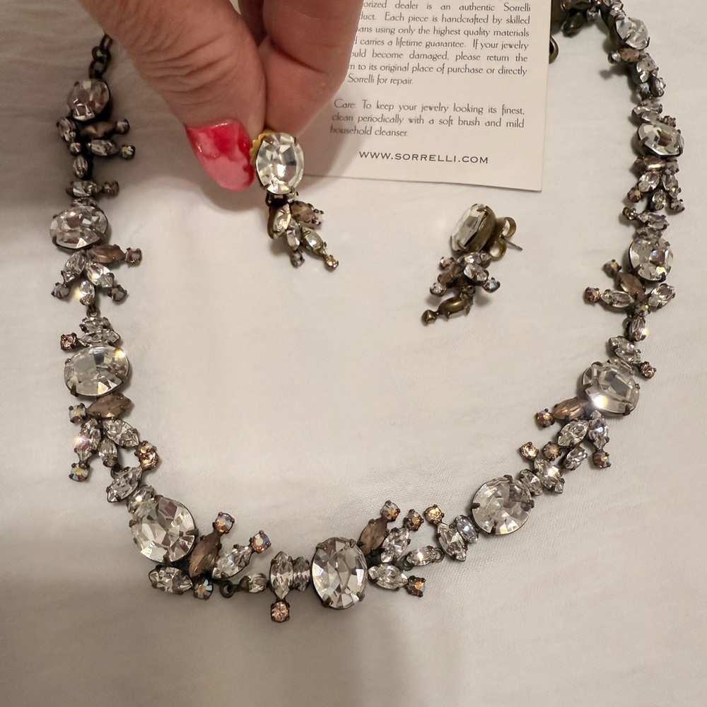 Sorrelli Elegant Crystal Necklace and Earring Set
